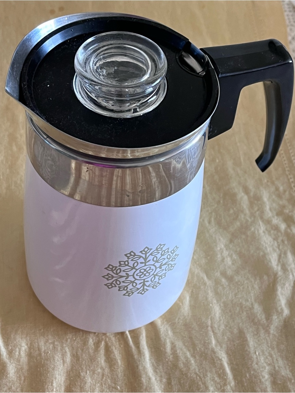 Corning Ware Avocado Green Medallion Stove Top Coffee Percolator 6 Cup Complete - Picture 5 of 13